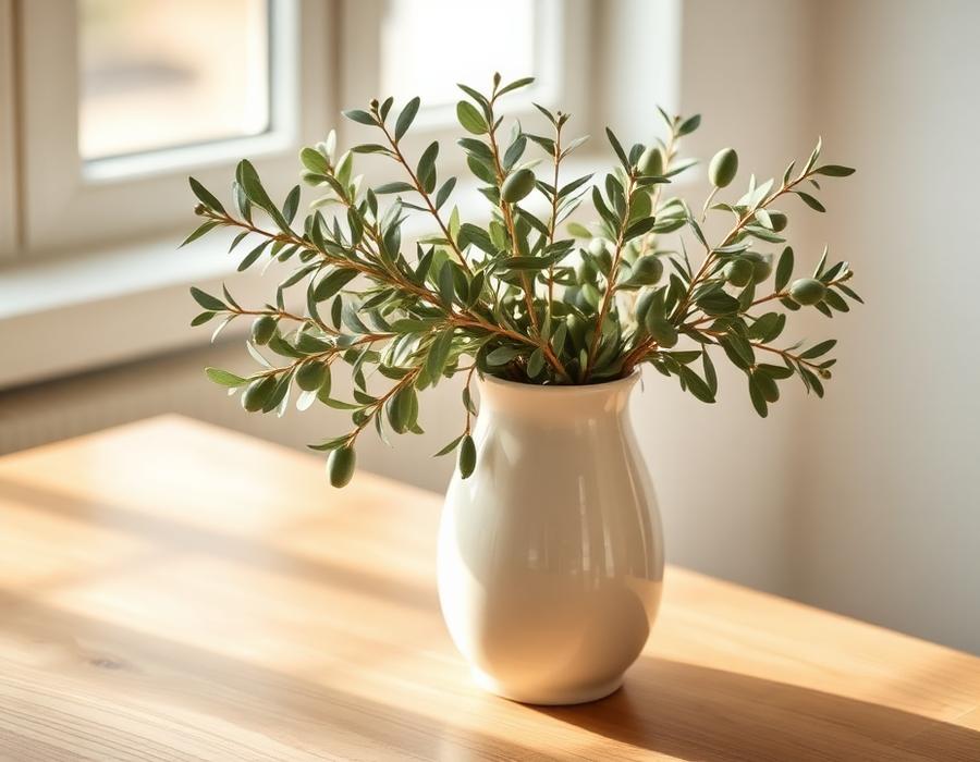 Vase of eucalyptus